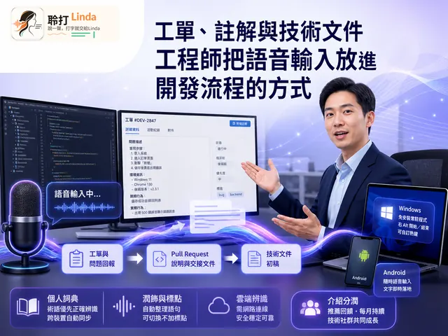 工程開發 — 工單、註解與技術文件，中英夾雜不用切換輸入法